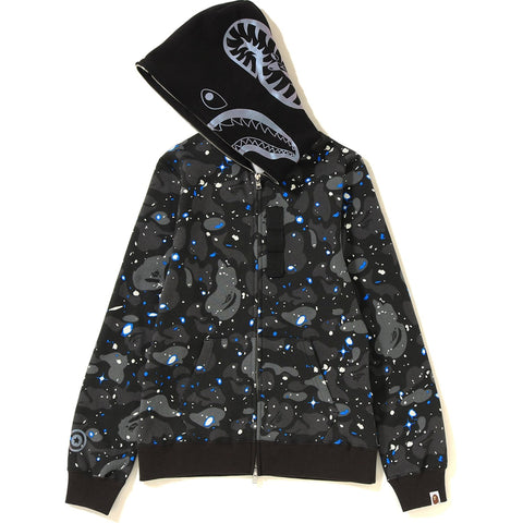 SPACE CAMO SHARK FULL ZIP HOODIE LADIES