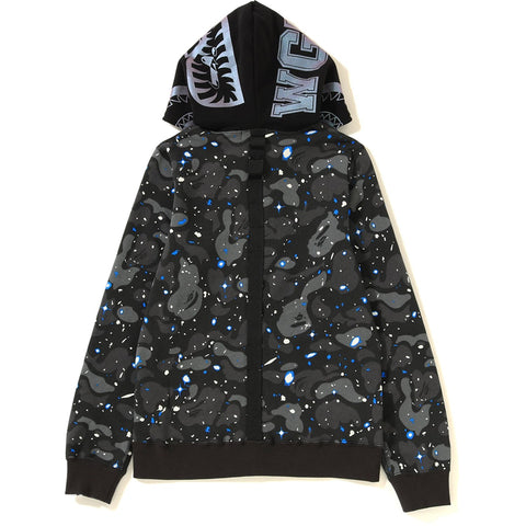 SPACE CAMO SHARK FULL ZIP HOODIE LADIES