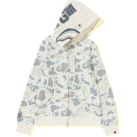 SPACE CAMO SHARK FULL ZIP HOODIE LADIES
