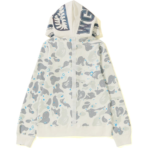 SPACE CAMO SHARK FULL ZIP HOODIE LADIES