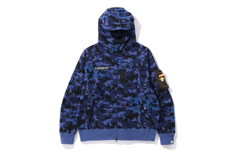 SAND CAMO MILITARY RELAXED FIT FULL ZIP MASK HOODIE MENS