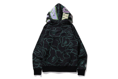 TEXT CODE CAMO SHARK FULL ZIP HOODIE MENS
