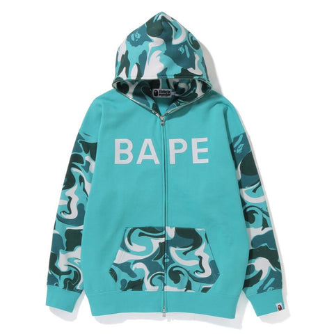 BAPE MARBLE CAMO OVERSIZED FULL ZIP HOODIE LADIES