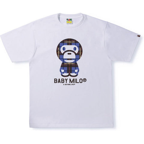 BAPE LOGO CHECK BABY MILO TEE MENS