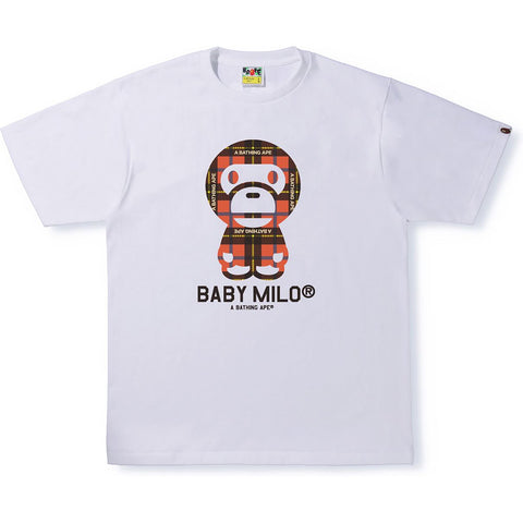 BAPE LOGO CHECK BABY MILO TEE MENS