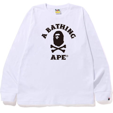 APE CROSSBONE COLLEGE L/S TEE MENS