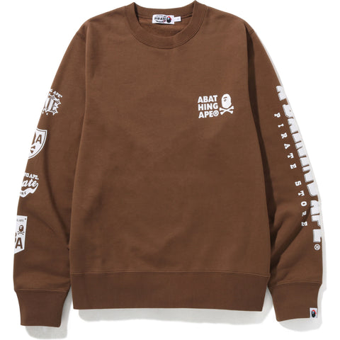 COLOR APE CROSSBONE ONE POINT CREWNECK MENS