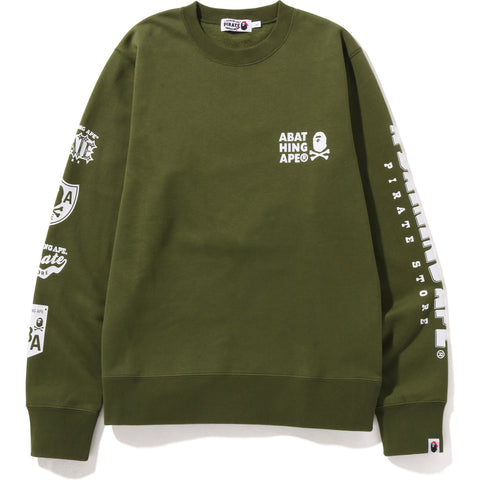 COLOR APE CROSSBONE ONE POINT CREWNECK MENS