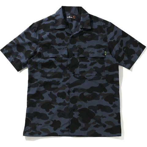 MR. BATHING APE MR CAMO OPEN COLLAR S/S SHIRT MENS