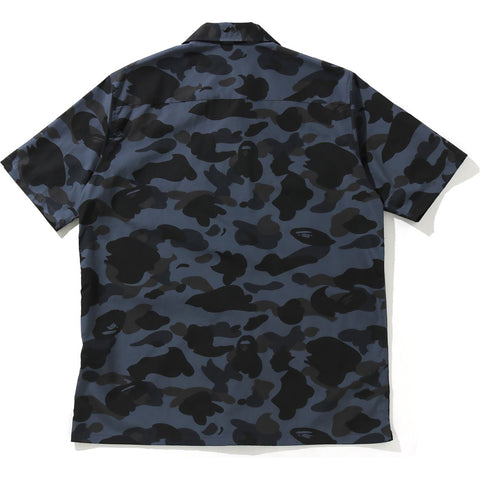 MR. BATHING APE MR CAMO OPEN COLLAR S/S SHIRT MENS