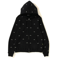 MR. BATHING APE MR PATTERN EMBROIDERY ZIP HOODIE MENS