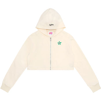 ZIP UP CROPPED HOODY JACKET LADIES