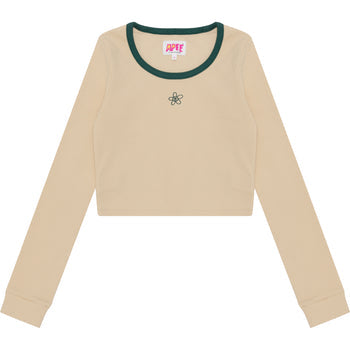 RIBBED TOP WITH COLOR MIXED COLLAR L