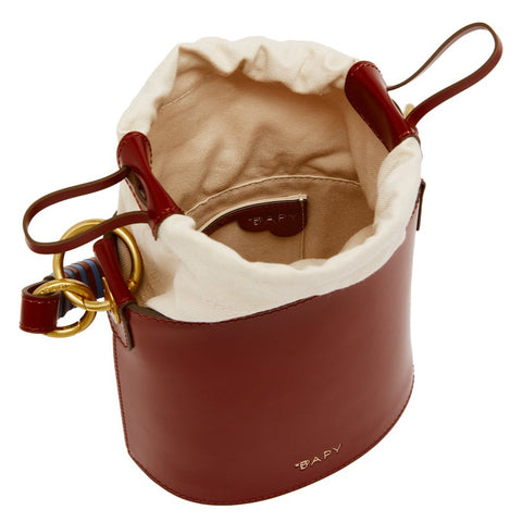 BAPY BRAIDED HANDLE LEATHER BUCKET BAG LADIES