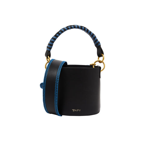 BAPY BRAIDED HANDLE LEATHER BUCKET BAG LADIES