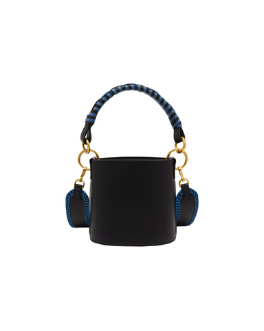 BAPY BRAIDED HANDLE LEATHER BUCKET BAG LADIES