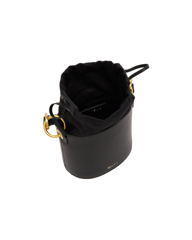 BAPY BRAIDED HANDLE LEATHER BUCKET BAG LADIES