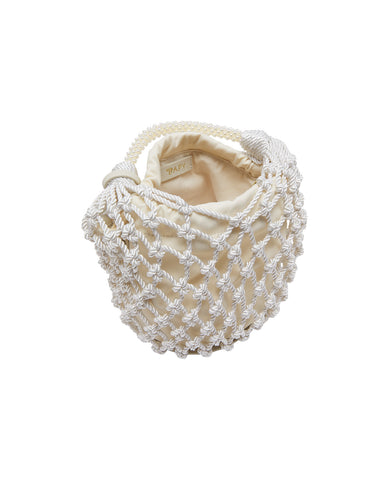 BAPY BEADED HANDLE NET BUCKET BAG LADIES