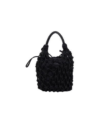 BAPY BEADED HANDLE NET BUCKET BAG LADIES