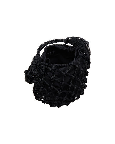BAPY BEADED HANDLE NET BUCKET BAG LADIES