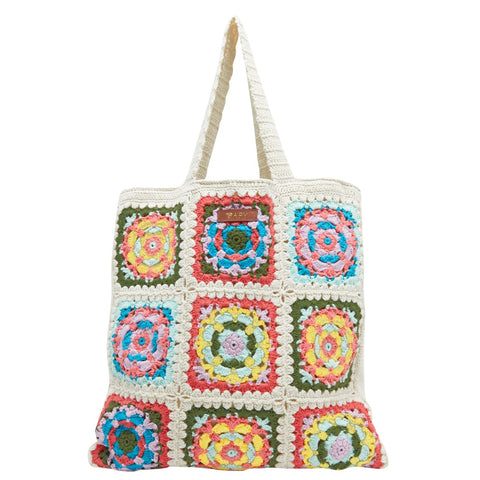 BAPY MULTI FLORAL CROCHET TOTE LADIES
