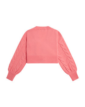 BAPY FLORAL BUTTON CROPPED CARDIGAN LADIES