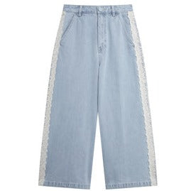 BAPY LACE-TRIMMED JEANS LADIES