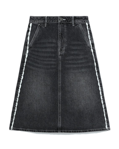 BAPY CROCHET-TRIMMED DENIM SKIRT LADIES