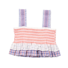 BAPY PATCHWORK CHECKED SLEEVELESS TOP LADIES