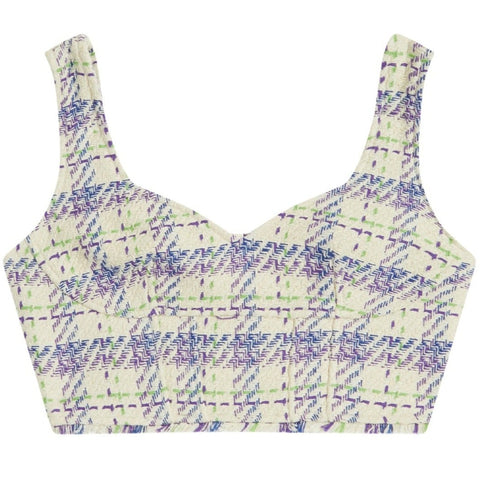 BAPY TARTAN SLEEVELESS TOP LADIES