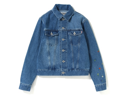 FLOWER COLLEGE DENIM JACKET LADIES